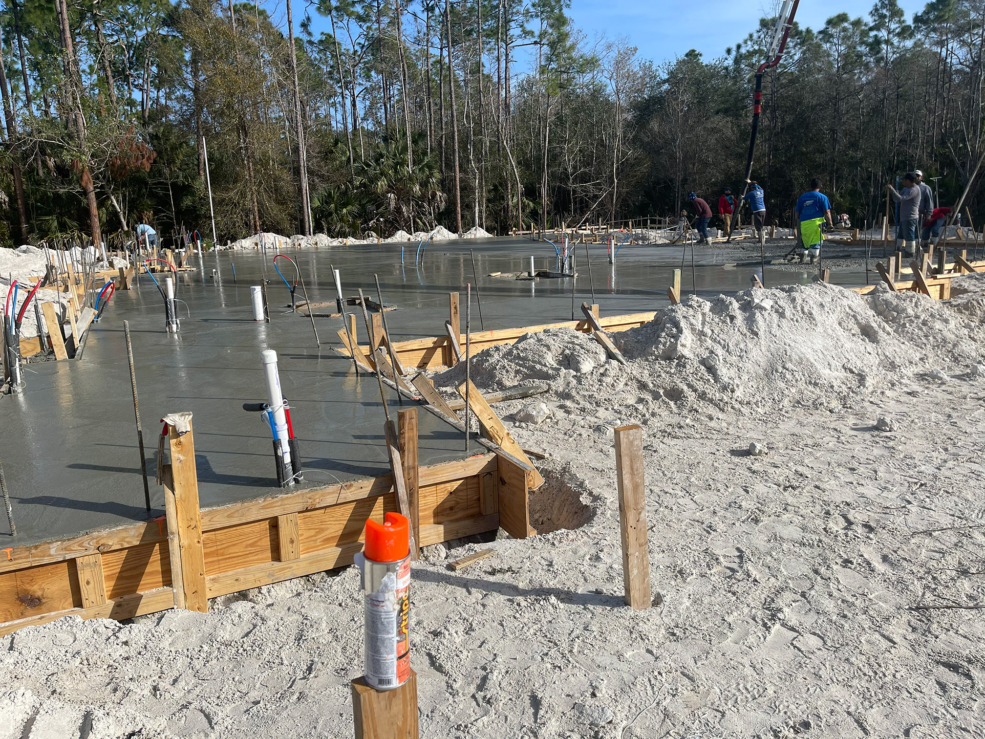 Custom home foundation pour in Fort Myers